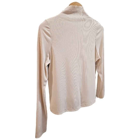 Who What Wear Collection Cream Mock Turtleneck Sweater Size XL Ribbed Stretchy - Picture 2 of 9